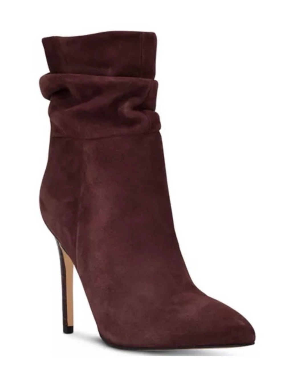Marc Fisher Brown (Dark Red) Rays Suede Pointed Toe Slouch Ankle Boot